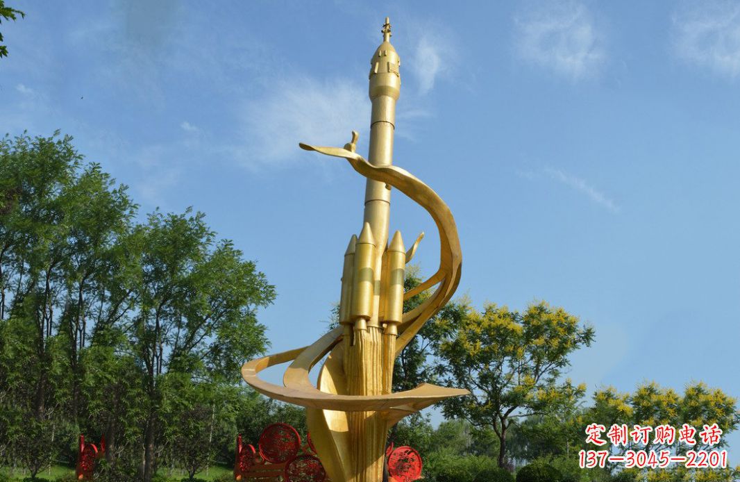 漯河火箭飞向蓝天不锈钢火箭广场景观雕塑