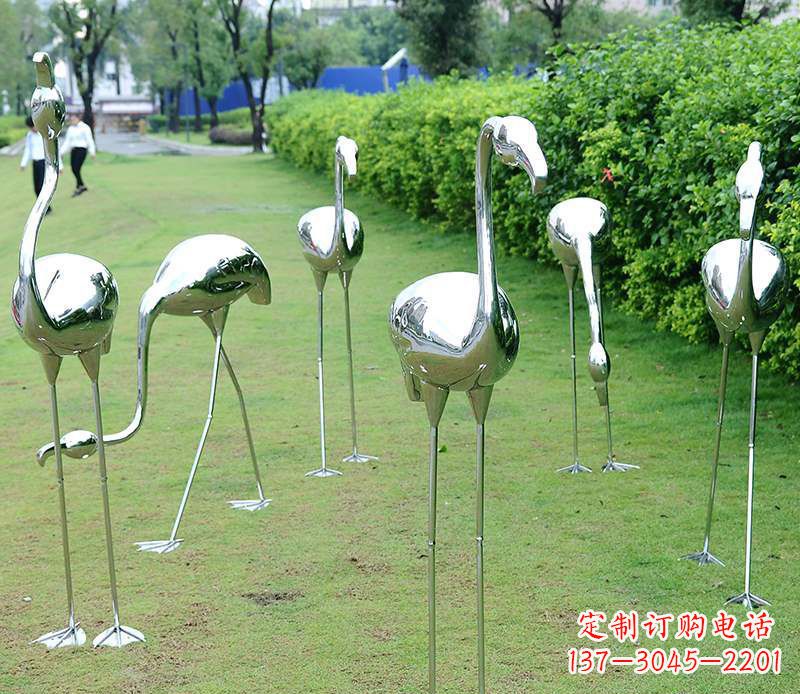 漯河不锈钢火烈鸟雕塑美丽的艺术杰作