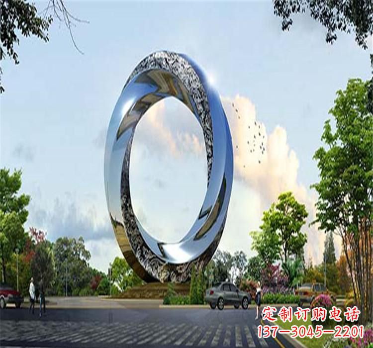 漯河不锈钢圆环雕塑美丽的空间装饰