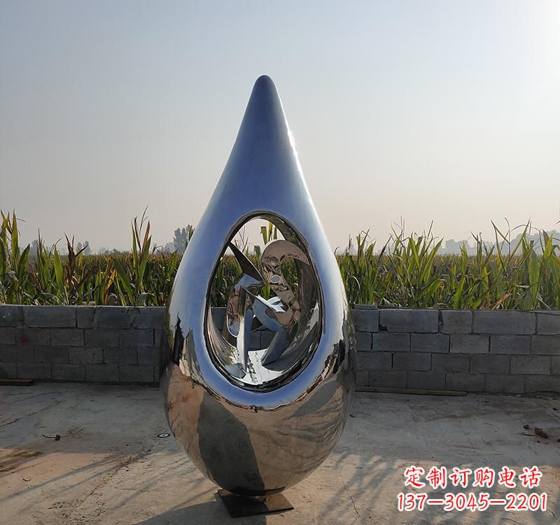 漯河不锈钢水滴雕塑展现自然之美