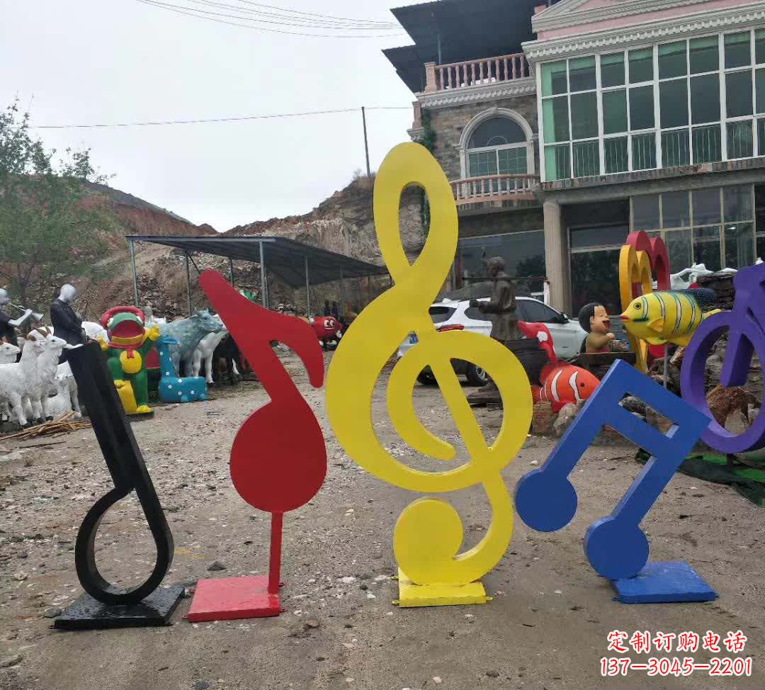 漯河不锈钢烤漆音符雕塑