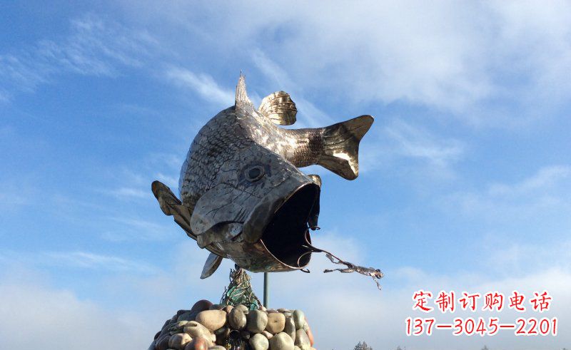 漯河不锈钢鲤鱼雕塑传承中国传统文化