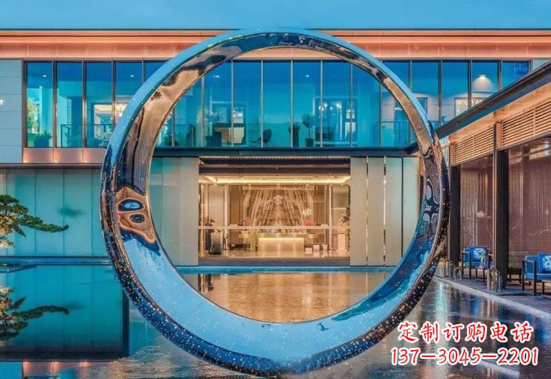漯河不锈钢镂空灯光圆环雕塑