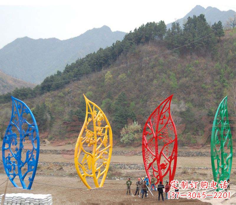 漯河不锈钢镂空树叶景观雕塑精美绝伦