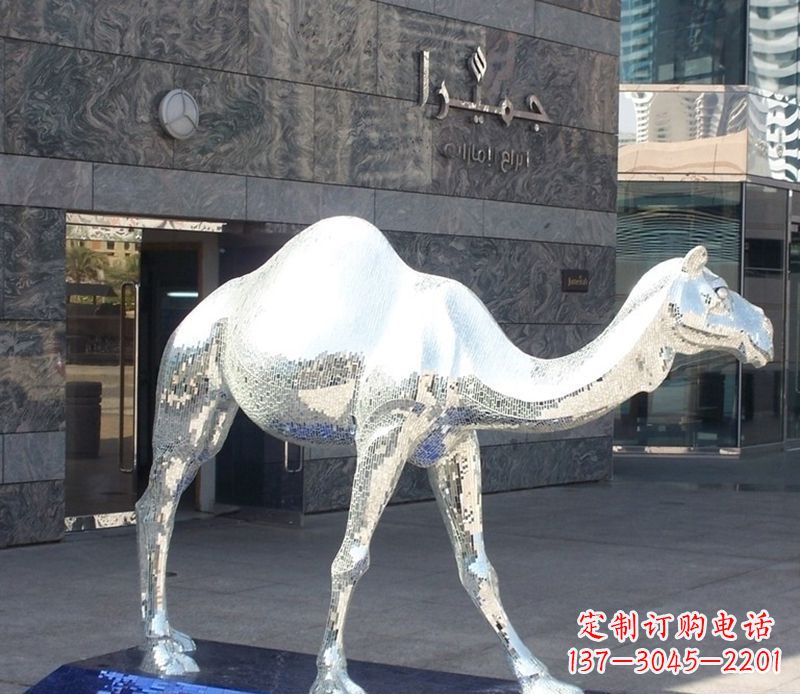 漯河不锈钢骆驼雕塑精美外形折射古朴美感