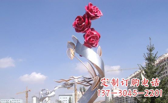 漯河不锈钢玫瑰雕塑精致的艺术之美