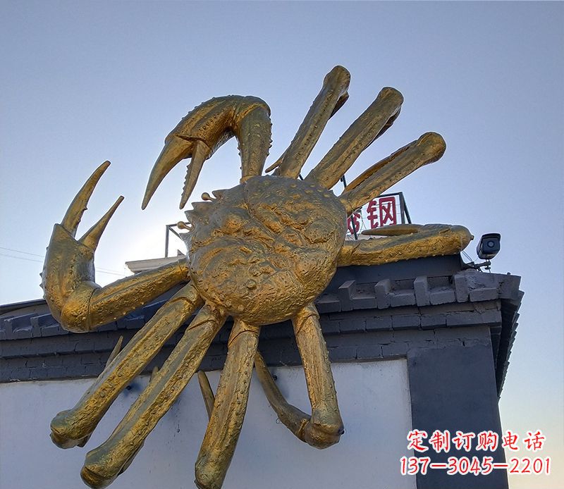 漯河不锈钢螃蟹雕塑精美而又经久不衰