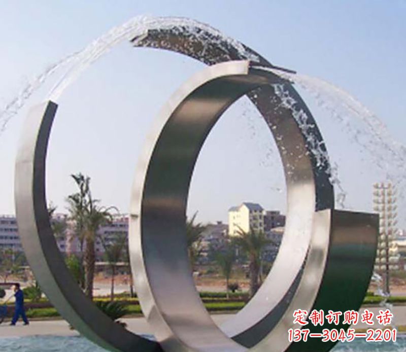 漯河不锈钢情侣戒指雕塑象征爱情的永恒之物