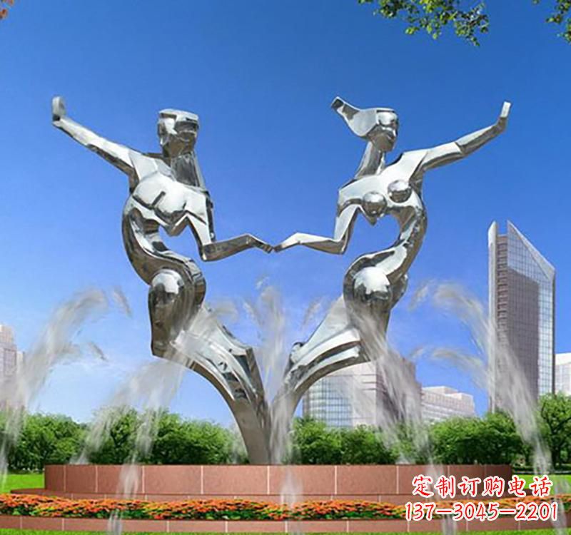 漯河不锈钢情侣雕塑浪漫永恒的象征