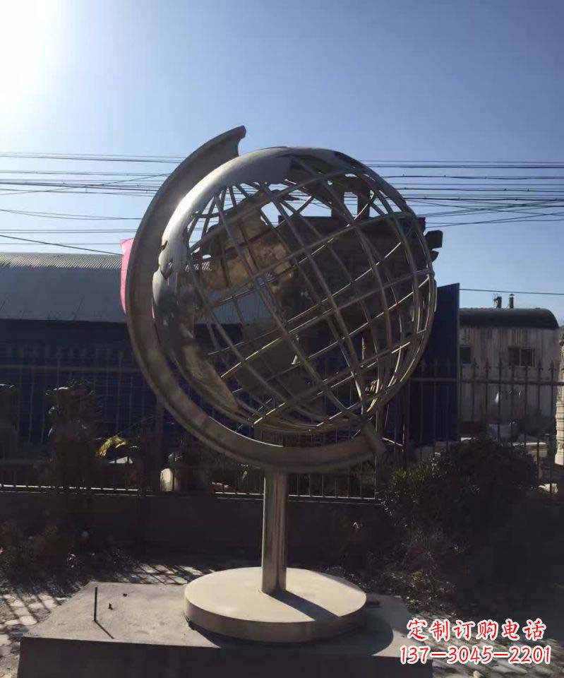 漯河不锈钢地球仪雕塑精美装饰室内空间