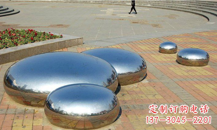 漯河不锈钢水滴雕塑 (2)