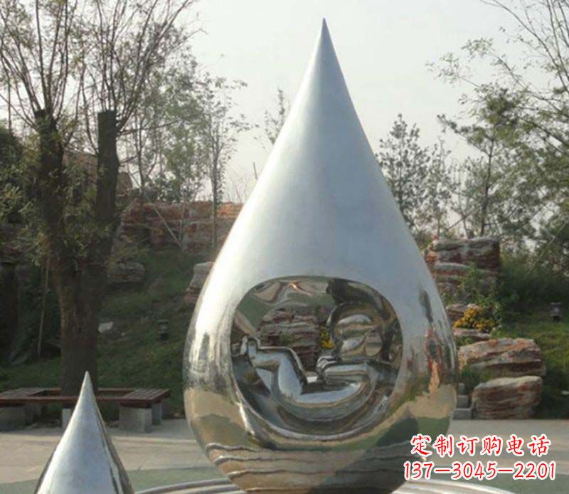 漯河不锈钢水滴雕塑精致简约的艺术之美