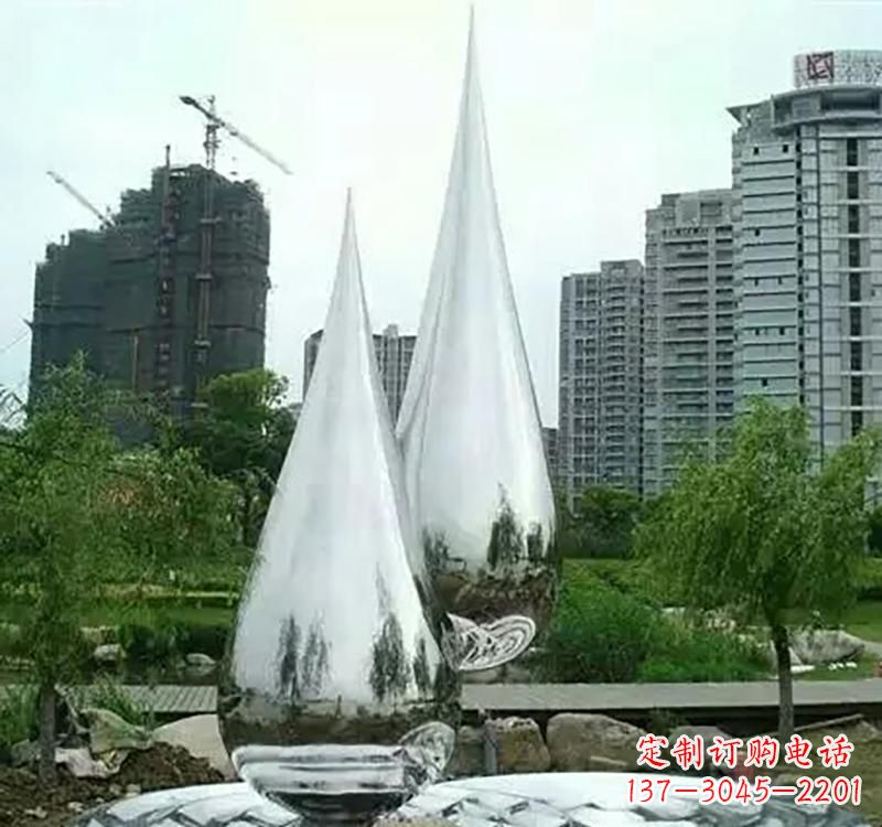 漯河不锈钢水滴拱门雕塑