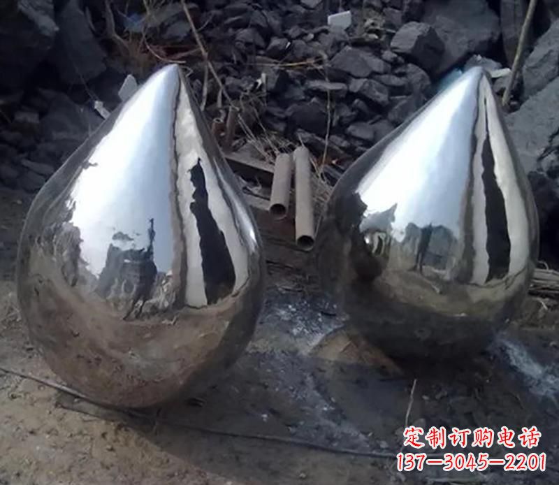 漯河不锈钢水滴雕塑美丽绽放