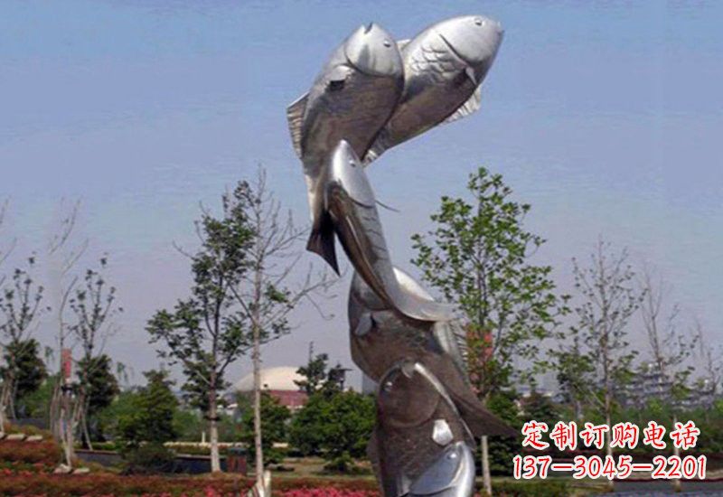 漯河不锈钢跳跃的鲤鱼雕塑