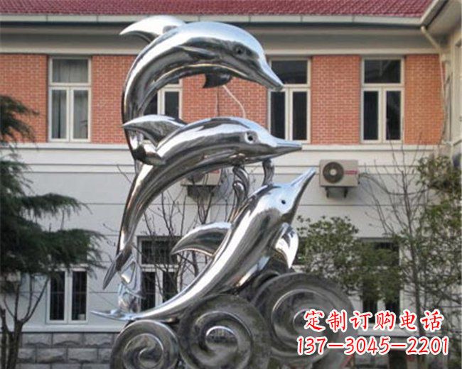 漯河不锈钢海豚雕塑跳跃的海洋精灵