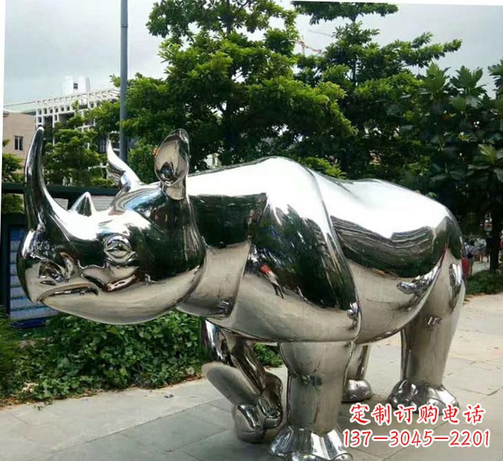 漯河不锈钢犀牛雕塑传承自然之美