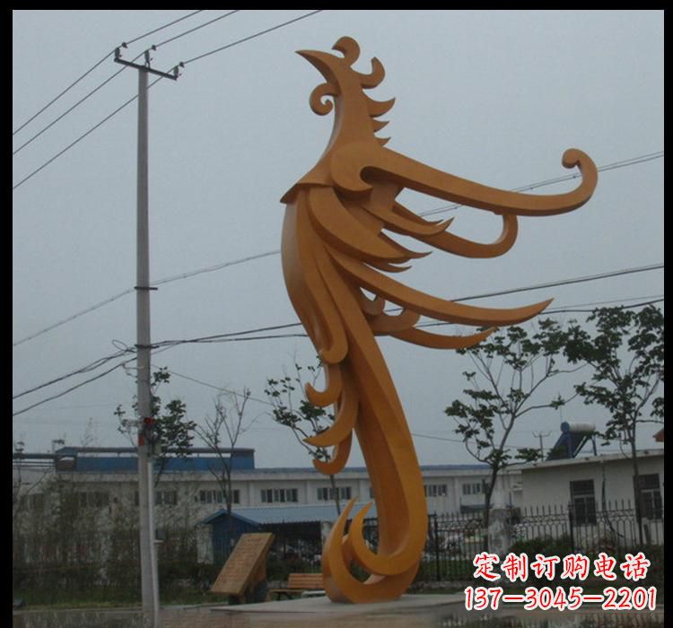 漯河不锈钢凤凰雕塑抽象艺术的精美杰作