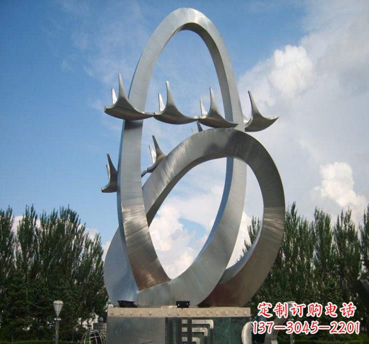 漯河大雁飞翔——不锈钢现代大雁雕塑
