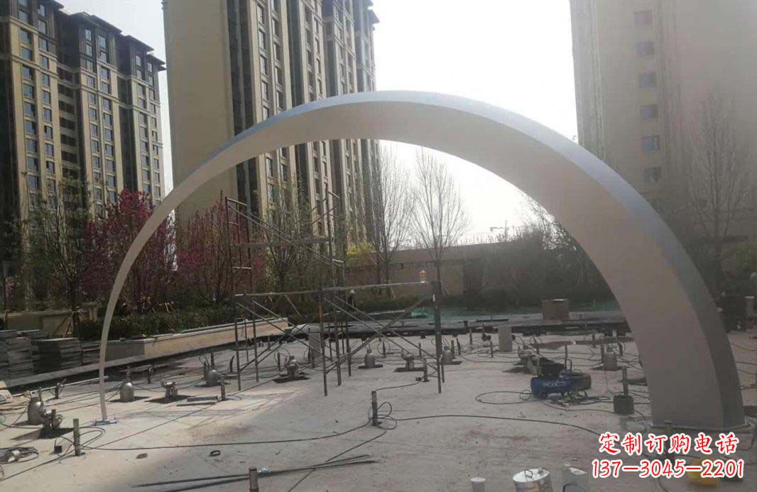 漯河不锈钢小区拱门雕塑美化环境