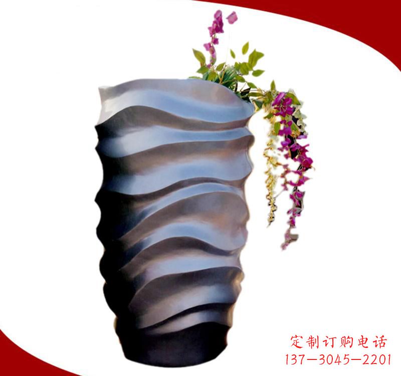 漯河不锈钢校园景观花盆雕塑美化校园环境