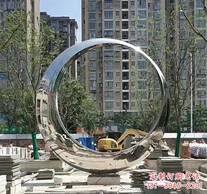 漯河不锈钢艺术圆环雕塑——艺术的精粹