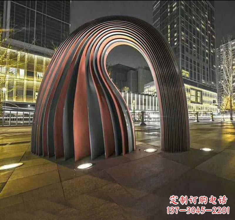 漯河不锈钢异形拱门雕塑精致古典风格