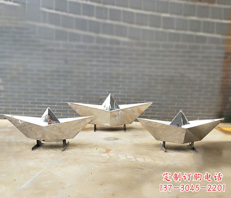 漯河不锈钢元宝雕塑精致的艺术品