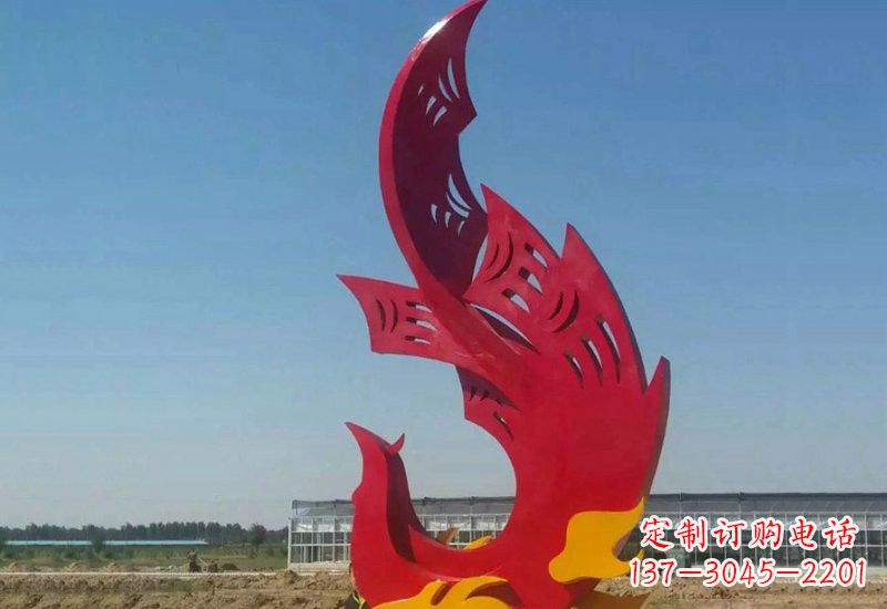 漯河凤凰雕塑传承不锈钢园林艺术