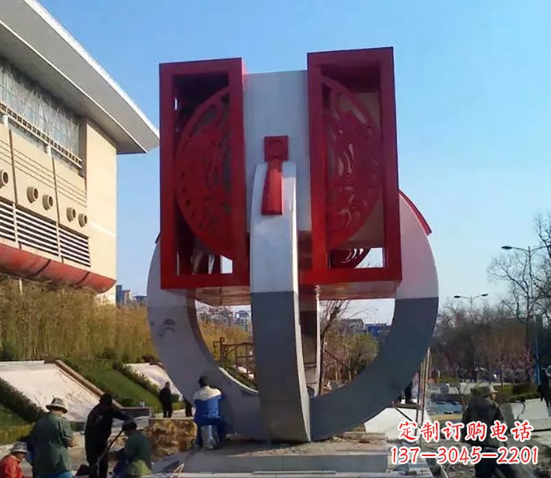 漯河不锈钢圆环雕塑象征着永恒的美