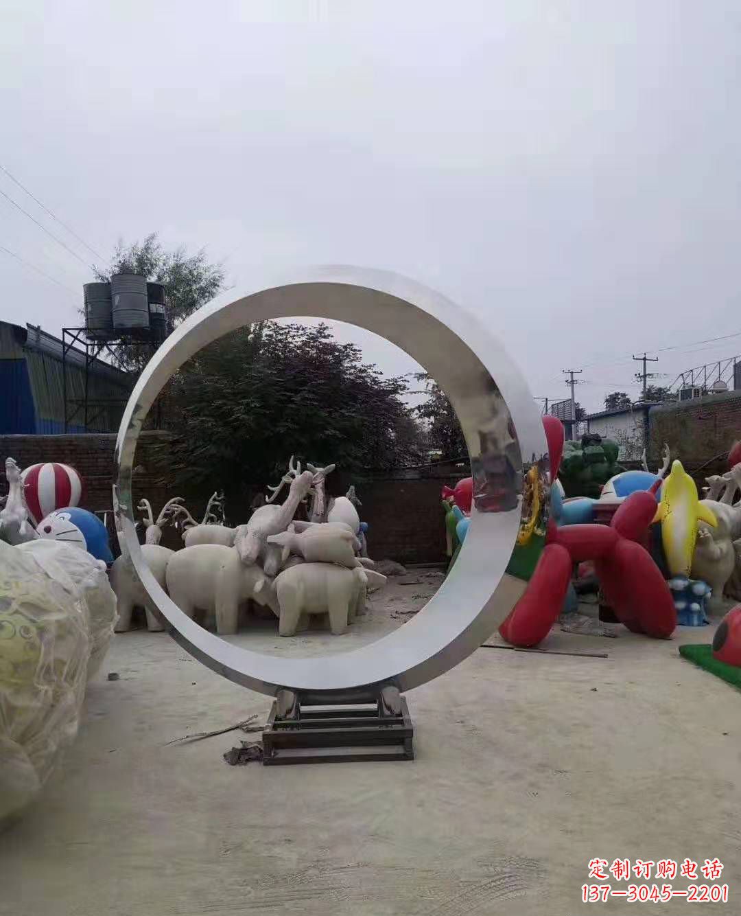 漯河不锈钢圆环雕塑,点缀环境美景