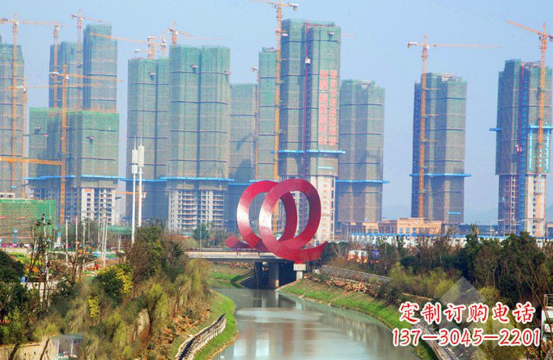 漯河精美不锈钢圆环雕塑