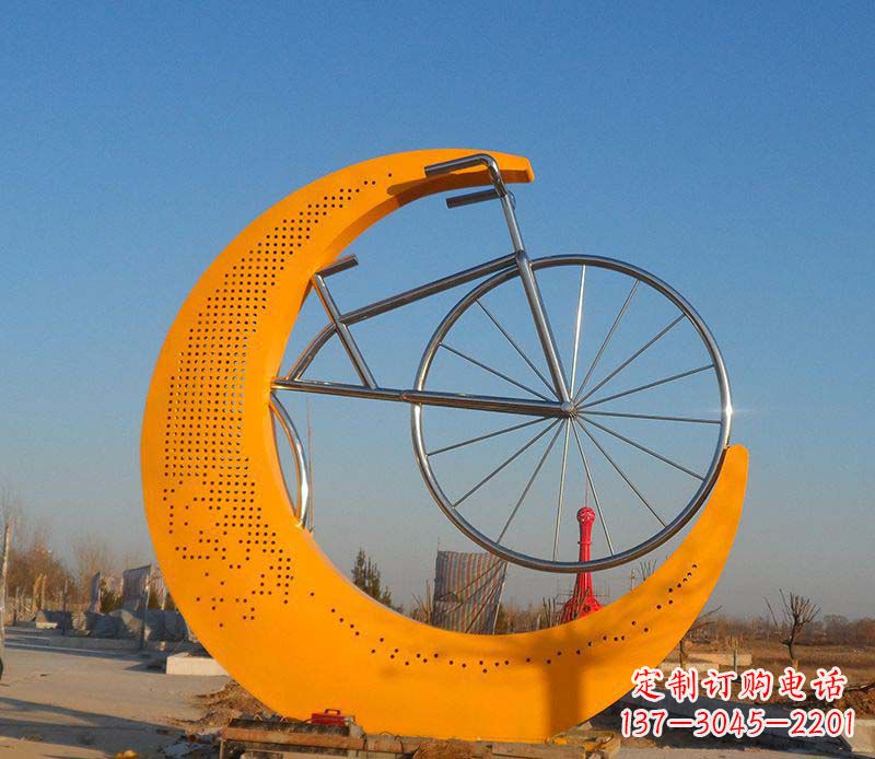 漯河不锈钢自行车雕塑一次性看到的艺术经典