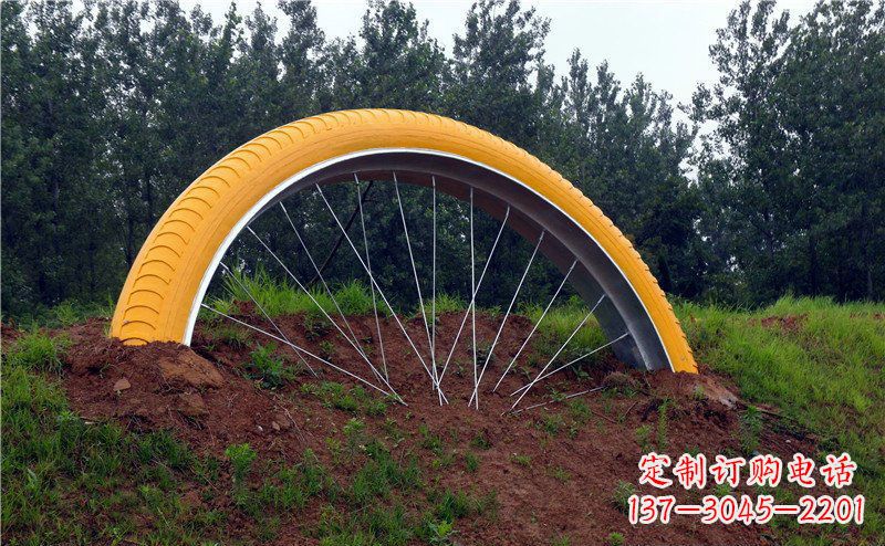 漯河不锈钢自行车雕塑——景观美化的象征