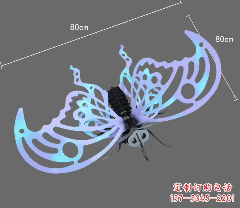 漯河彩绘不锈钢蝴蝶雕塑宛如梦幻般的艺术之作