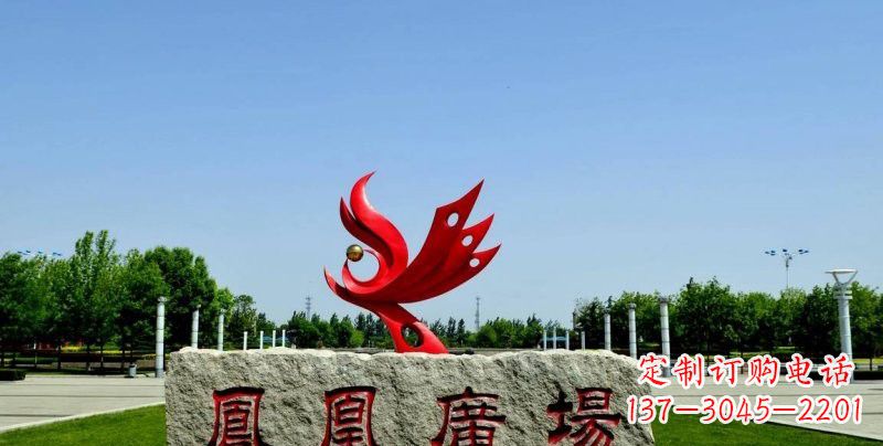 漯河不锈钢凤凰雕塑奔放优雅的艺术之作