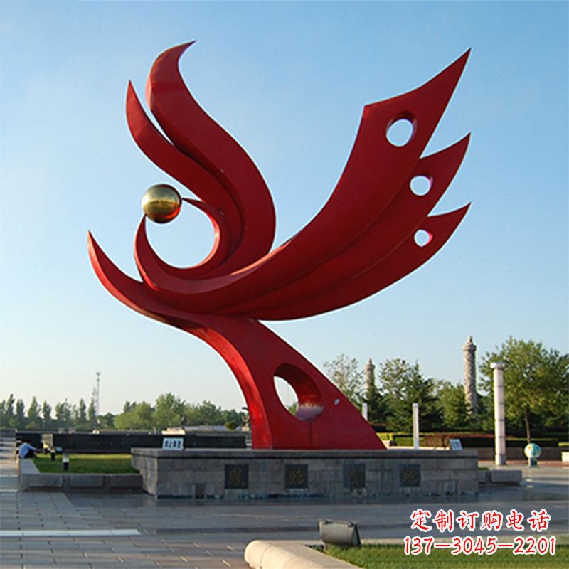 漯河精美凤凰雕塑点缀公园园林景观