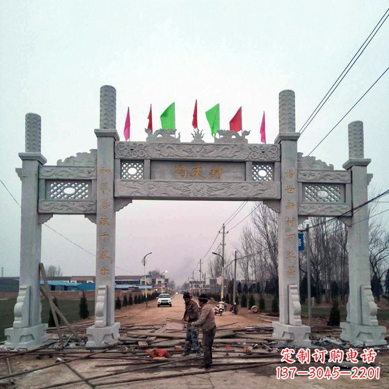 漯河传承古老石牌坊雕塑