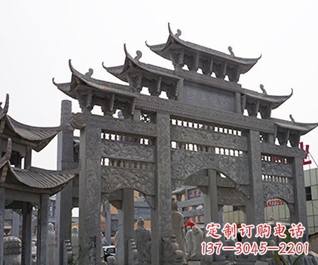 漯河村庄大型牌坊石雕