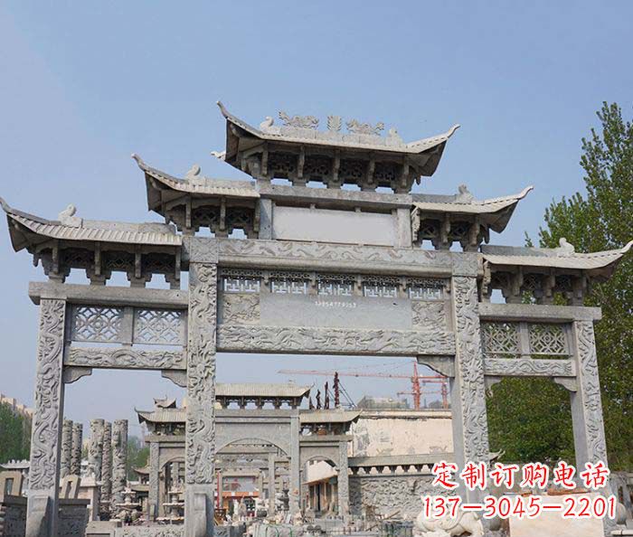 漯河大理石牌坊雕塑传承中国古典文化