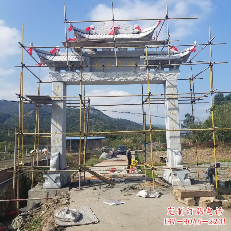 漯河村庄石牌坊雕塑传承民间文化
