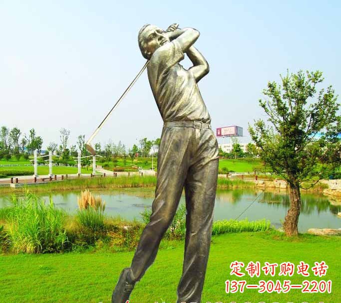漯河打高尔夫球人物铜雕222