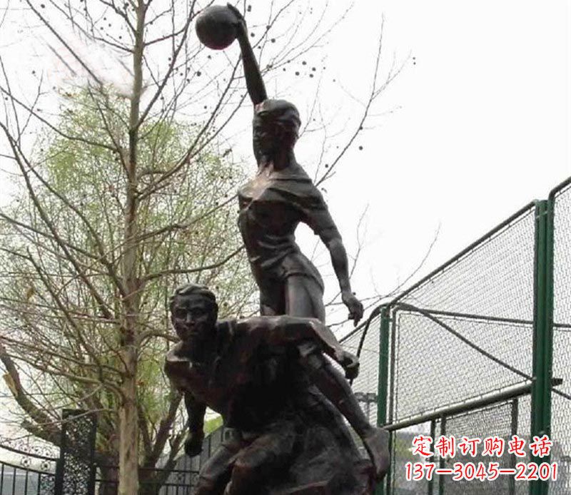 漯河打篮球的运动员铜雕