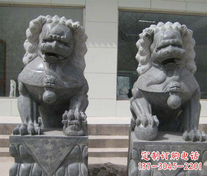 漯河大理石雕刻的狮子雕塑