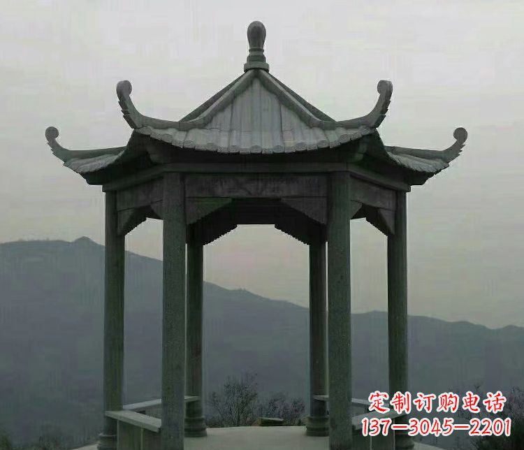 漯河考究工艺,奢华大理石六角凉亭雕塑