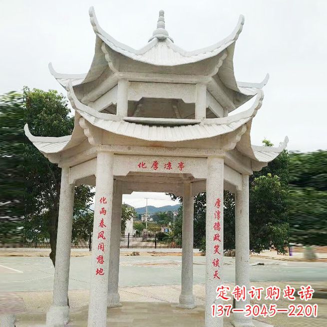 漯河大理石凉亭双层雕塑