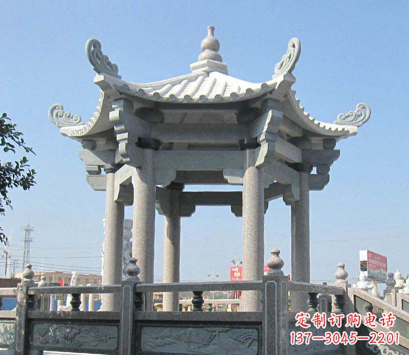 漯河大理石六角凉亭石雕,为您的家园带来浪漫情怀