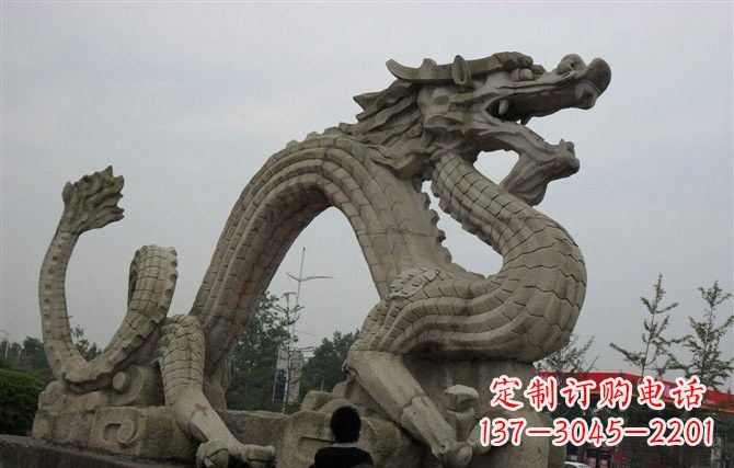 漯河大理石龙雕塑,象征着力量与尊贵