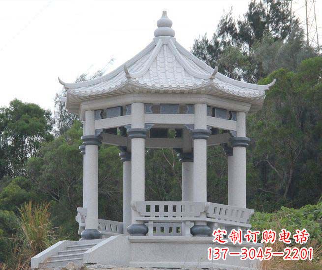 漯河大理石六角石雕凉亭营造舒适环境的完美体现