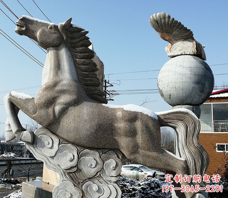 漯河大理石马踏祥云石雕